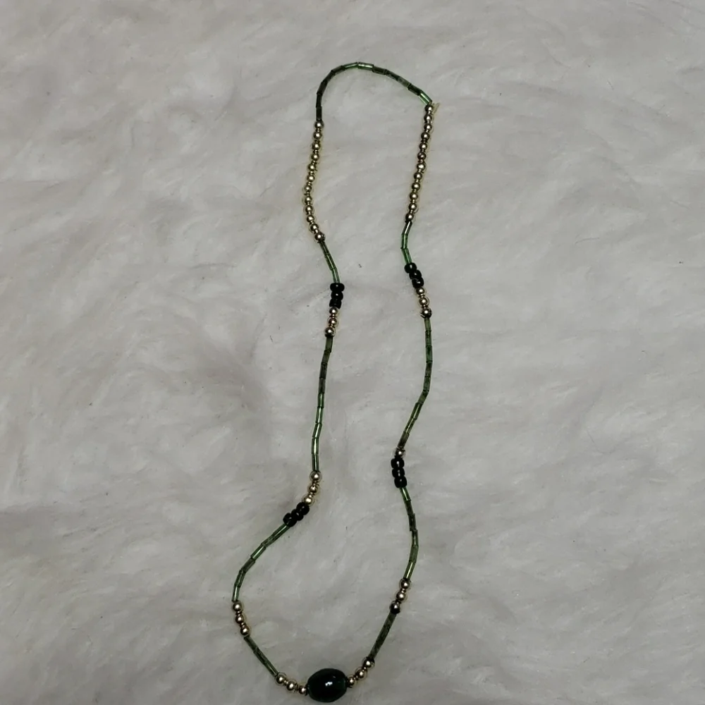 Kids cute green necklace